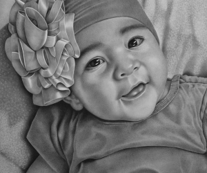 Retrato Hiperrealista por encargo a Lápiz de Bebe por Gabriel Serna