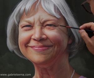 Retrato Hiperrealista por encargo al Oleo por Gabriel Serna