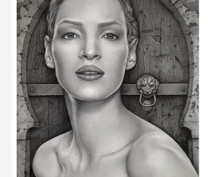 RetratoHiperrealistas por encargo a Lápiz de Uma Thurman por Gabriel Serna